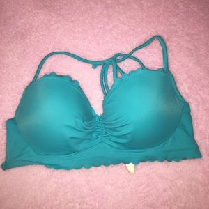 VICTORIAS SECRET getaway halter bikini in blue 34B